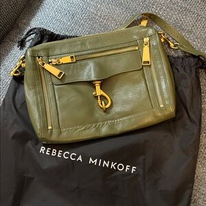 Rebecca Minkoff Sage Green Shoulder Bag with Gold Accents